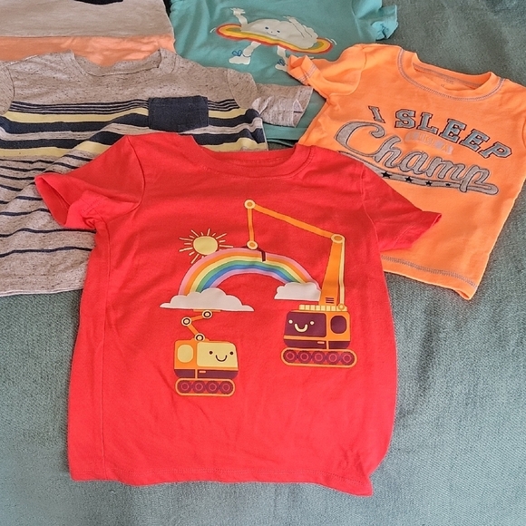 Cat & Jack Blue and Orange Short Sleeve Tees-6 Pack - Picture 4 of 11